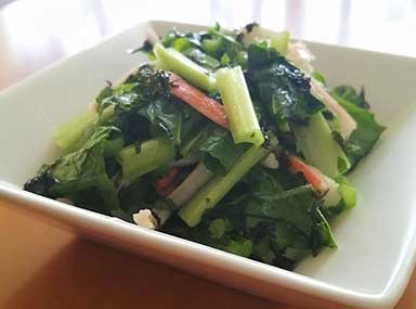 小松菜とカニカマの海苔サラダ
